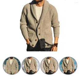 Men's Sweaters Woolen Yarn Good Pocket Design Men Cardigan Lightweight Jacket Long Sleeve For Winter