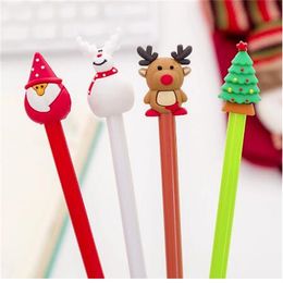 Cartoon Christmas Gel Pen Colour Plastic Black Ink Pen Office School Supplies GC1560