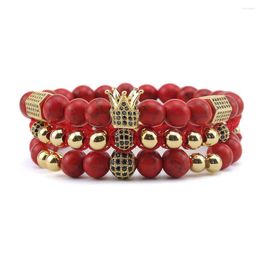 Charm Bracelets 3pcs/Set Luxury Crown CZ Ball Men & Bangles For Jewellery Braided Braiding Pulseira Bileklik