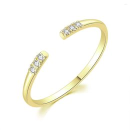 Cluster Rings Thin Opening Gold Colour Dainty Ring For Women Tiny Finger Midi Party Birthday Dating Gift Fashion Jewellery Wholesale R142