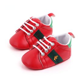 Newborn First Walkers Baby Boy Girl Crib Shoes Faux Leather Infant Toddler Pre Walker Sneakers New Baby Shoes