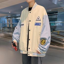 Men's Jackets Men's Baseball Uniform For Men Korean Trend High Street Hip-hop Labelling Colour Matching Cool Jacket Women Spring Autumn