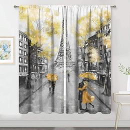 Curtain Living Room Decoration Blackout Curtains Paris Eiffel Tower Scenery City Couple Bedroom Luxury
