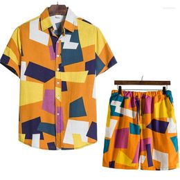 Men's Tracksuits 2022 Men's Sets Print Chandals Hombre Casual Suit Short-sleeved Shirt Five-point Pants Mens Sweatsuits Set Clothing For