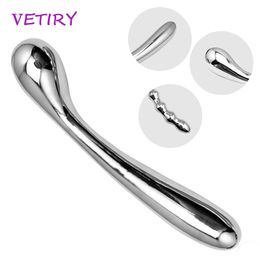 Beauty Items VETIRY Heavy Anal Plug Stainless Steel Male Prostate Massage Metal Butt Vagina Expander G-spot sexy Toys for Women Men