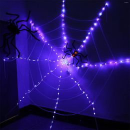 Strings Halloween Spider Web LED Lights Outdoor Courtyard Garden Fear Props Decorative Purple String Light Supplies