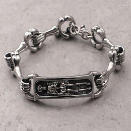 Link Bracelets Tide Male Jewellery Domineering Exaggerated Personality Punk Skull Titanium Steel Men's Bracelet