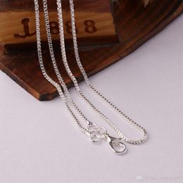 mens box chains UK - 10 pcs Fashion Box Chain 18K Gold Plated Chains Pure 925 Silver Necklace long Chains Jewelry for Children Boy Girls Womens Mens 1m244V