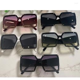 Sunglasses Fashion Conjoined Rivet European And American Street Shooting Square Gradient Ladies