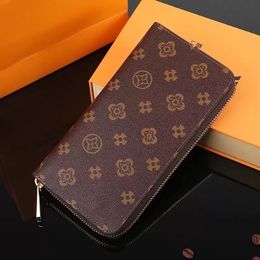 Top Quality Designers zippy mens wallet Luxury Evening Bags Coin Purse Embossed Zipper Clutch Wallets purses With Orange Box Card Dust Bags