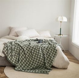 Blankets Simple Fashion Cotton Sofa Blanket Knitted Thread Office Nap Throw Bedside Bedspread Winter Warm Plaids 150x200cm