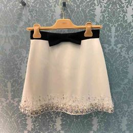 Skirts light luxury court style skirt summer new diamond studded celebrity heavy industry temperament