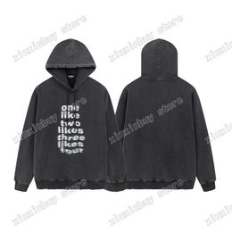 xinxinbuy Men designer Hoodies Paris DESTROYED letter two likes print Webbing women Sweatshirts oversize black XS-2XL