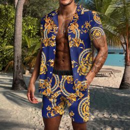 Men's Tracksuits 2022 Summer Hawaii Casual Beach Men's Shirt Shorts 3D Brand Print Daily Vacation Fashion Top Pants Mens 2 Outfit S-4XL