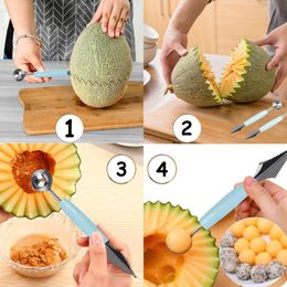 Kitchen Tools Fruit Platter Carving Knife Melon Spoon Ice Cream Dig Scoop Watermelon DIY Cold Dishes Gadgets Slicer Tools Food Cutter