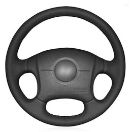 Steering Wheel Covers Black PU Faux Leather Car Cover For Elantra 2001-2006