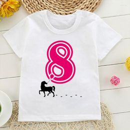 Shirts Horse Birthday Party Kids T-Shirt 4-12 Years Old Girls Cute Gift T Shirt Casual Funny Boys Tshirts Tops