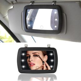 Interior Accessories X Autohaux Car Sun Visor HD Mirror Clip With 2 Battery Makeup 6 LED Lights Touch Screen Switc