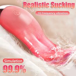 Beauty Items 10 Modes Tongue Licking Vibrator For Female G Spot Clitoral Stimulator Dildo Nipple Masturbator Vibrators sexy Toys Women