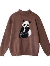 Women's Sweaters Women's Turtlenek For Women Ladies Cartoon Panda Embroidery Cute Knitted Pulover 2022 Winter Teenagr Girl Long Sleeve