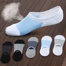 Athletic Socks 5 Couples/Party Summer Men No Show Slippers Breathable Sile Anti-slip High Quality Short Mesh L220905