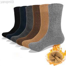 Athletic Socks Wool Cashmere Thermal Winter Thick Thermo For Men Women Solid Color Mid Calf Warm Man Long Soft Stockings Gift L220905