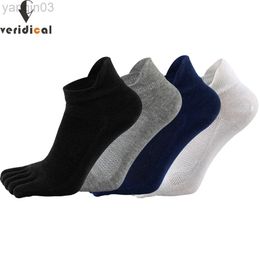 Athletic Socks 5 Pairs With Toes Mans Cotton Solid Breathable Protect Ankle No Show Summer Five Finger Good quality L220905