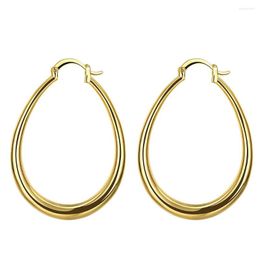 Hoop Earrings 925 Sterling Silver U-shaped 18K Gold Woman Glamour Jewellery Engagement Gift