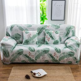 Chair Covers Green Leaves Sofa For Living Room Tropical Leaf Universal Cover Funda 3 Plaza Slipcover Light Colour