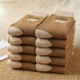 Athletic Socks 2Pairs Men And Women Winter Thickened Warm Terry Warm Camel Hair Socks Northern Camel Hair Warm Socks L220905