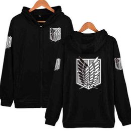 Hoodies Hoodie Anime Attack on Titan Men Sweatshirts Unisex Cosplay Costume Streetwear Hip Hop Fleece Zipper Hooded Jacket Outerwear