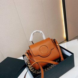 Top Fashion Bag Shoulder Bag Designer Panel Trim Women Big Chains Strap Internal Flat Pocket Magnetic Buckle Handbags Leather Purse Wallets 20 and 17cm