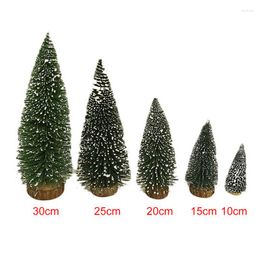 Christmas Decorations 1Pc Mini Tree Pine Needle Flocking Stained White Cedar Desktop Diy Shooting Year Decoration House Goods