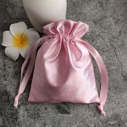 10pcs Large Plain Chinese Silk Satin Jewellery Pouch Drawstring Gift Packaging Bags Sachet Spices Storage Bag with lined 16x20 cm