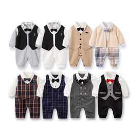 Malapina Infant Baby Boy Romper Gentleman Clothes For Newborn Male Clothing Kids Jumpsuit With Necktie Men's Girl Outfit 20220905 E3