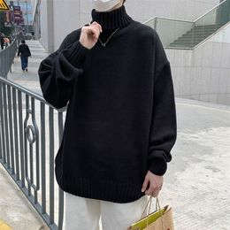 Mens Sweaters Turtleneck Sweaters Men Loose Knitted Pullover Streetwear Mens Oversized Sweater Fashion Casual Sweater Men Pullovers M-8XL 220905