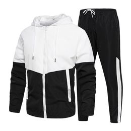 Mens Tracksuits Men Hooded Sportswear JacketsPants 2 Piece Sets Mens Tracksuit Casual Joggers Set Hip Hop Spring Summer Running Sports Suit 5XL 220905