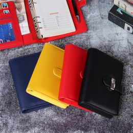 Notepads A6 A7 6 Ring Binder PU Clip-on Notebook Leather Loose Leaf Notebook Cover Agenda Planner Organiser School Office Stationery 220902