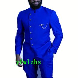 Handsome Six Buttons jacket Men Suits Groom Tuxedos Groomsmen Wedding Prom Man Blazer Colour Optional 06