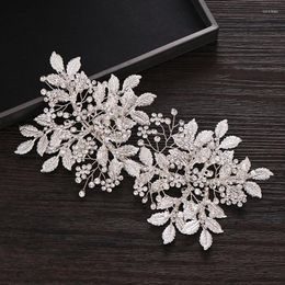 Hair Clips Leaf Headband Bridal Tiara Wedding Accessories Rhinestone Ornaments Headpieces Jewelry