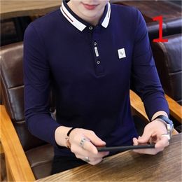Men's T Shirts Long-sleeved t-shirt men's cotton spring and autumn thin autumn clothes loose round neck solid color 220902