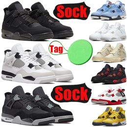 4 4s mens basketball shoes Black Cat Sail Red Thunder White Oreo University Blue Cactus Jack Fire Red Shimmer Bred What The men trainers sports sneakers
