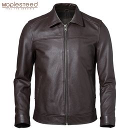 Men's Leather Faux Jacket 100% Natural Cowhide Man Real Coat Male Clothing Autumn Spring Asian Size M601 220905