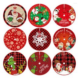 Christmas Decorations 90cm Tree Skirt Creative Printed Bottom Decor For Home Xmas Ornaments Happy Year 2023