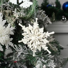 Christmas Decorations Snowflake Ornaments Plastic White Merry Tree Decoration For Home Xmas Pendants Happy Year 2023