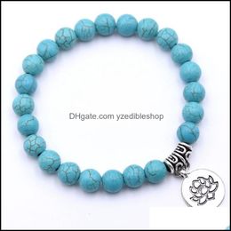 Beaded Strands Bracelet Lotus Pendant Female Fashion Wild Small Jewellery Personality Simple Drop Delivery 2021 Bracelets Dhseller2010 Dhzhc