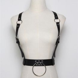 Belts Metal Ring Leather Harness Sexy Women Dark Rock Street Strap Body Cool Collar Adjustable Buckles Waist For Girl