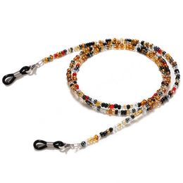 Bohemia Transparent Coloured Acrylic Beads Suglassses Chain Vintage Mixed Colour Glasses Chain Lanyard Women Accessories