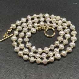 Choker Wholesale Genuine Fresh Water Pearl Necklace 4mm White Beads Circle Clasp 10 PCS