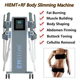 New 4 handles RF With seat Emslim slimming muscle building machine electromagnetic Muscle Stimulator burn fat removal device body sculpt shape weight loss